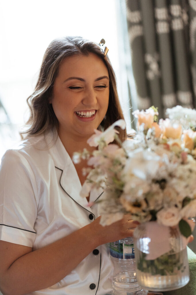 bridal prep at the manor house hotel by cotswolds wedding photographer