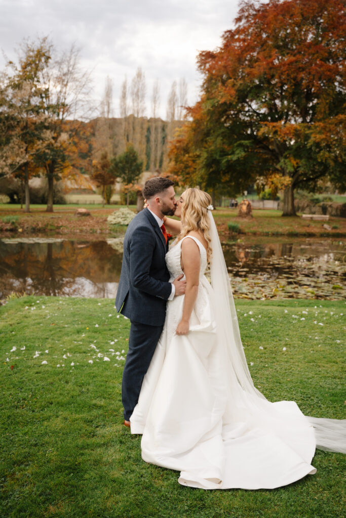blue hour formal portraits at brinsop court for autumn wedding by hereford wedding photographer