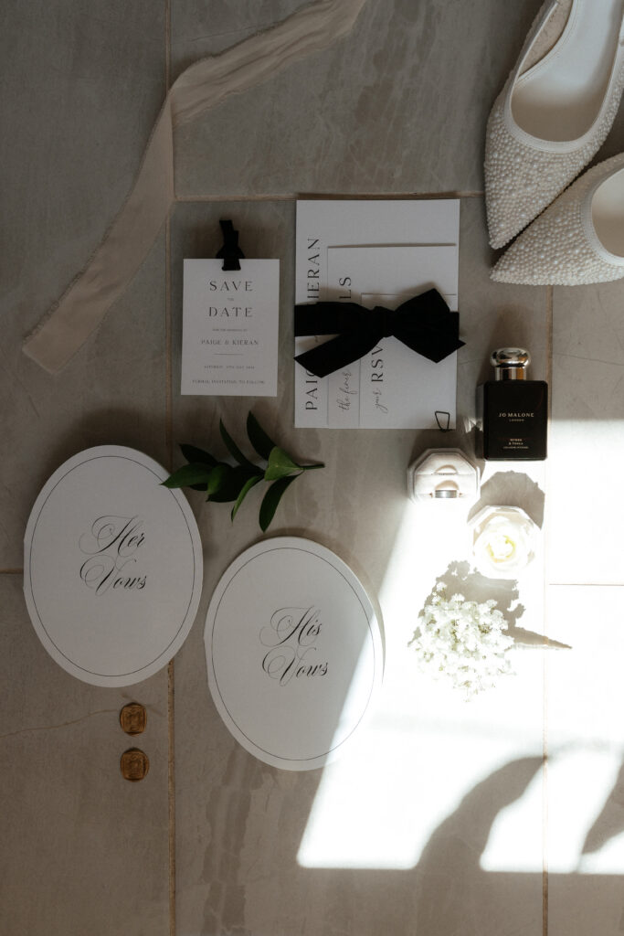 bridal prep at Brinsop Court by Cotswolds wedding photographer