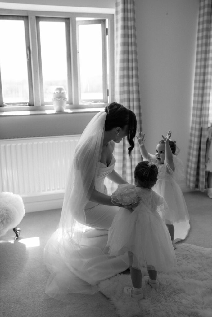 bridal prep at Brinsop Court by Cotswolds wedding photographer