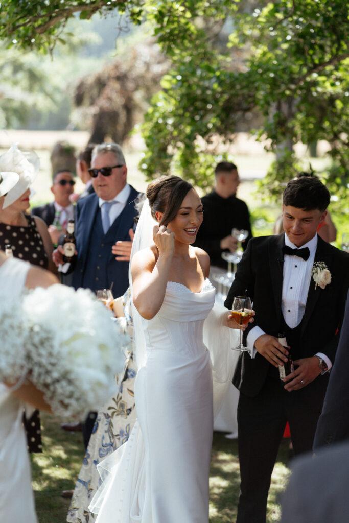 cocktail hour at brinsop court by wedding photographer