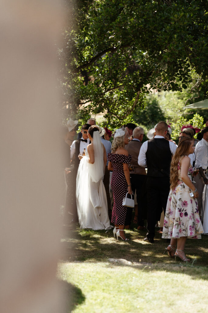 cocktail hour at brinsop court by wedding photographer