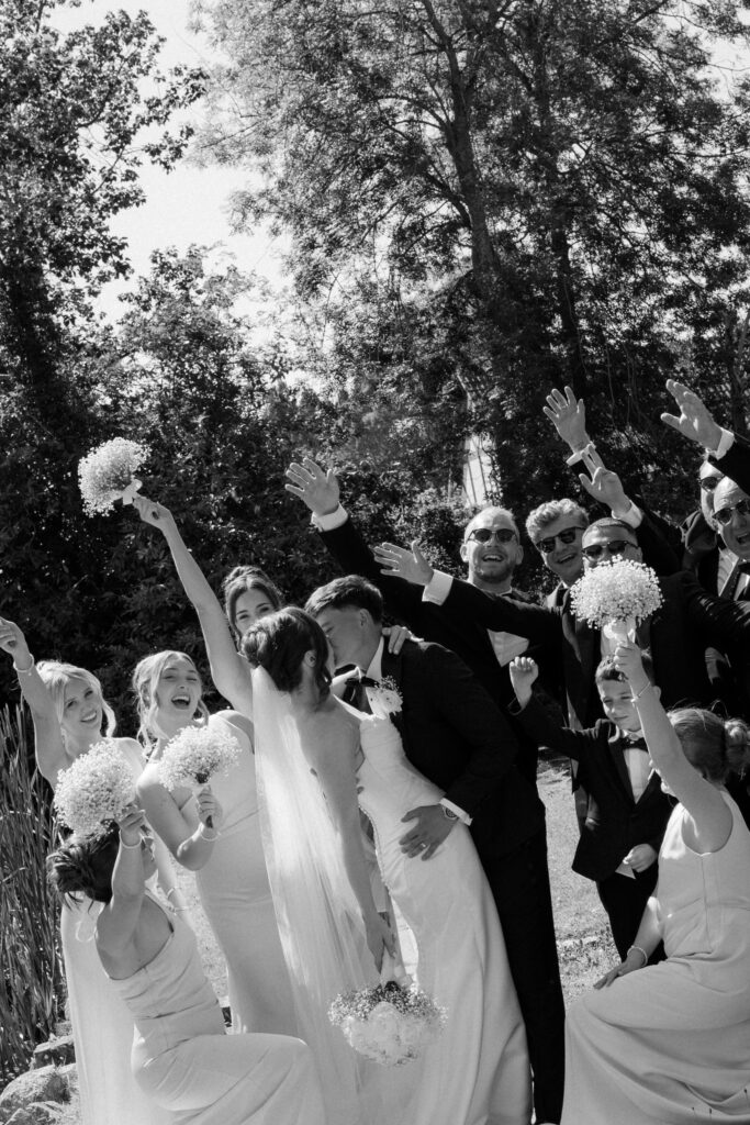 cocktail hour at brinsop court by wedding photographer