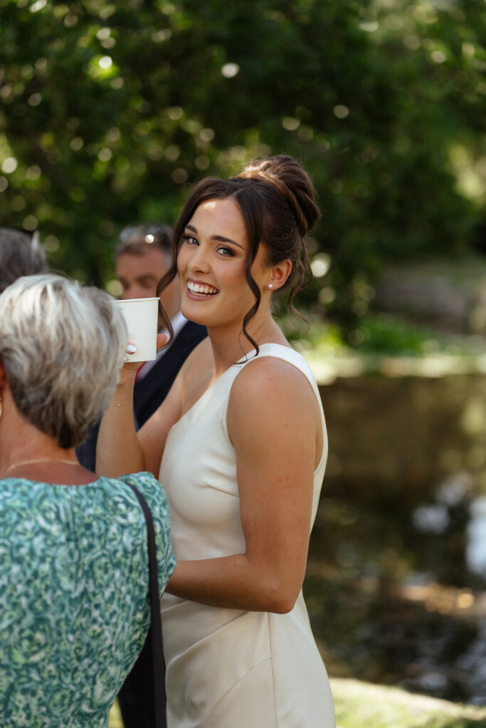cocktail hour at brinsop court by wedding photographer