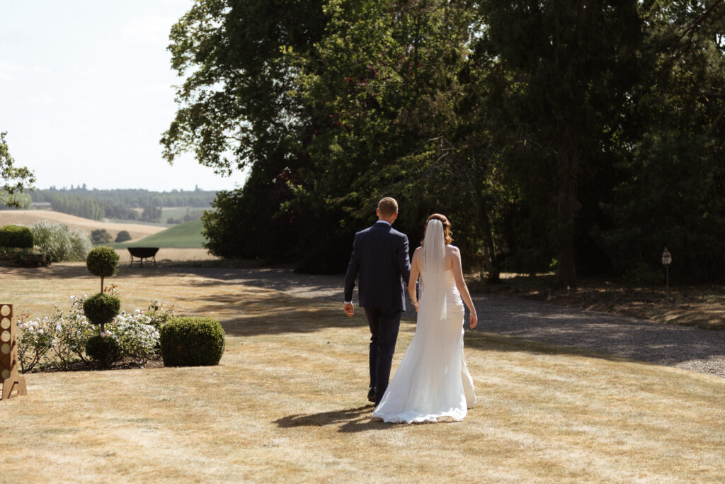 Davenport House wedding photos taken by Cotswolds wedding photographer of bride and groom