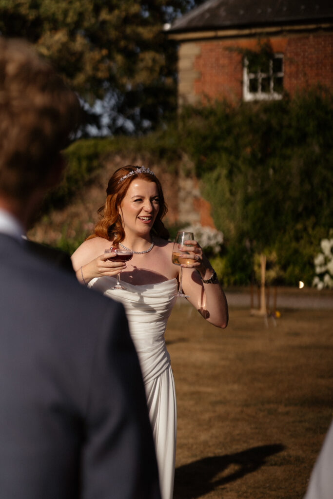 Davenport House wedding photos taken by Cotswolds wedding photographer at golden hour for couple portraits