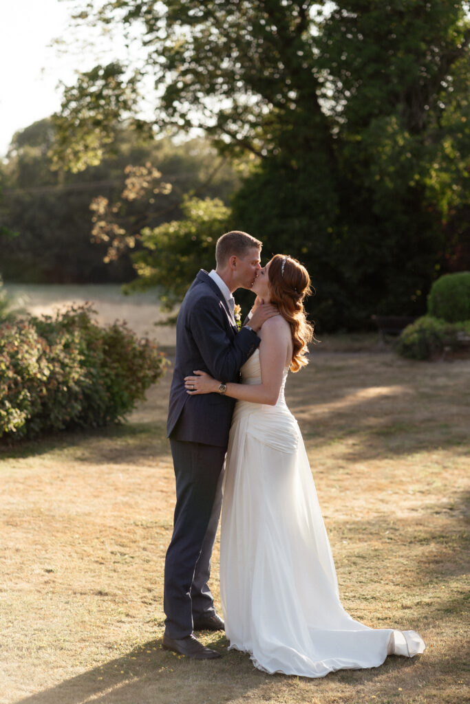 Davenport House wedding photos taken by Cotswolds wedding photographer at golden hour for couple portraits