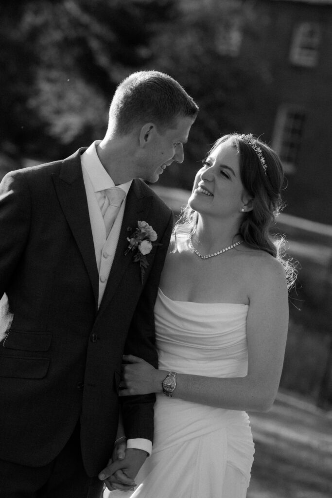 Davenport House wedding photos taken by Cotswolds wedding photographer at golden hour for couple portraits