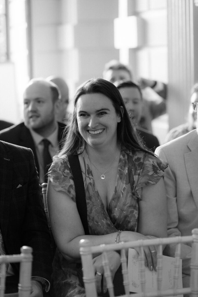 Davenport House wedding photos taken by Cotswolds wedding photographer at ceremony in the grand hall
