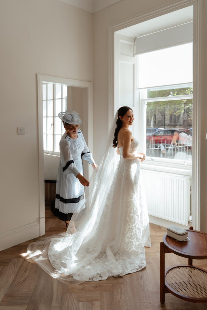 bridal prep for bath wedding photographed by Cotswolds wedding photographer