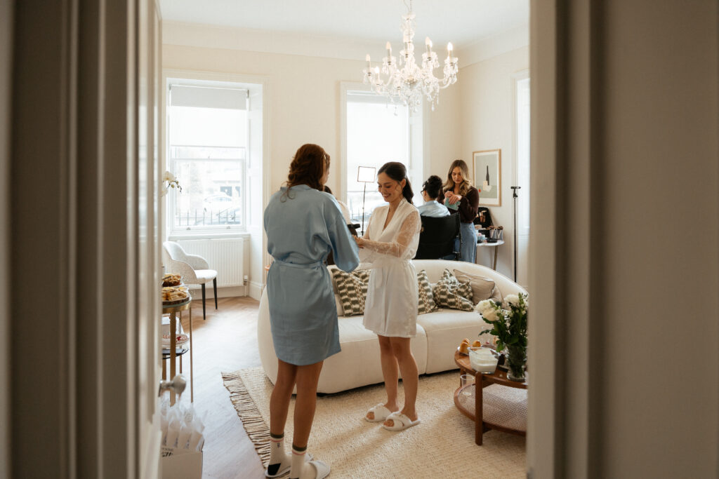 bridal prep for bath wedding photographed by Cotswolds wedding photographer