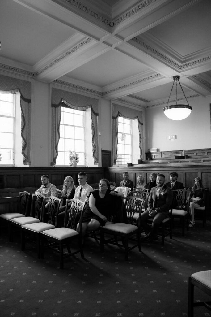 guildhall ceremony in council chamber for bath wedding photographed by Cotswolds wedding photographer