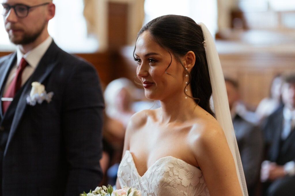 guildhall ceremony in council chamber for bath wedding photographed by Cotswolds wedding photographer