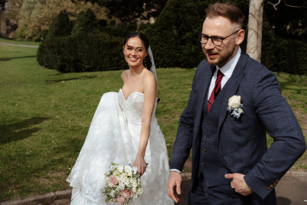 group photos in parade gardens for bath wedding photographed by Cotswolds wedding photographer