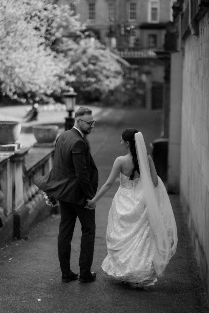 group photos in parade gardens for bath wedding photographed by Cotswolds wedding photographer