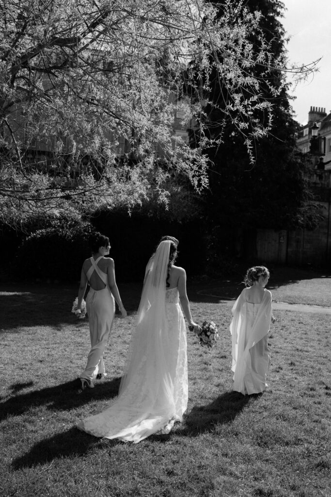 group photos in parade gardens for bath wedding photographed by Cotswolds wedding photographer