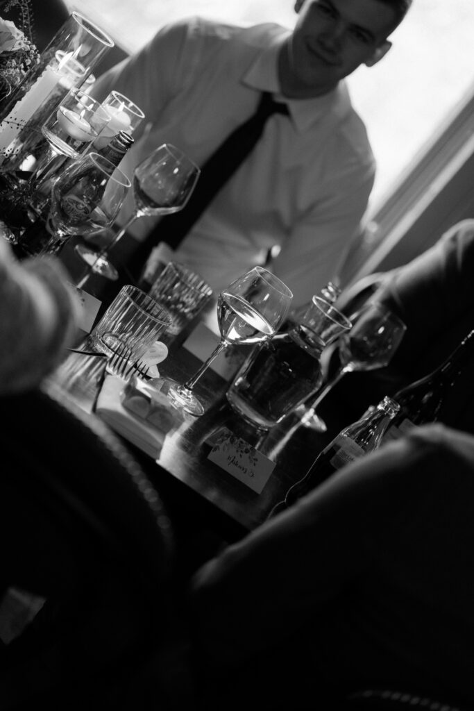 wedding reception at Browns restaurant for bath wedding photographed by Cotswolds wedding photographer