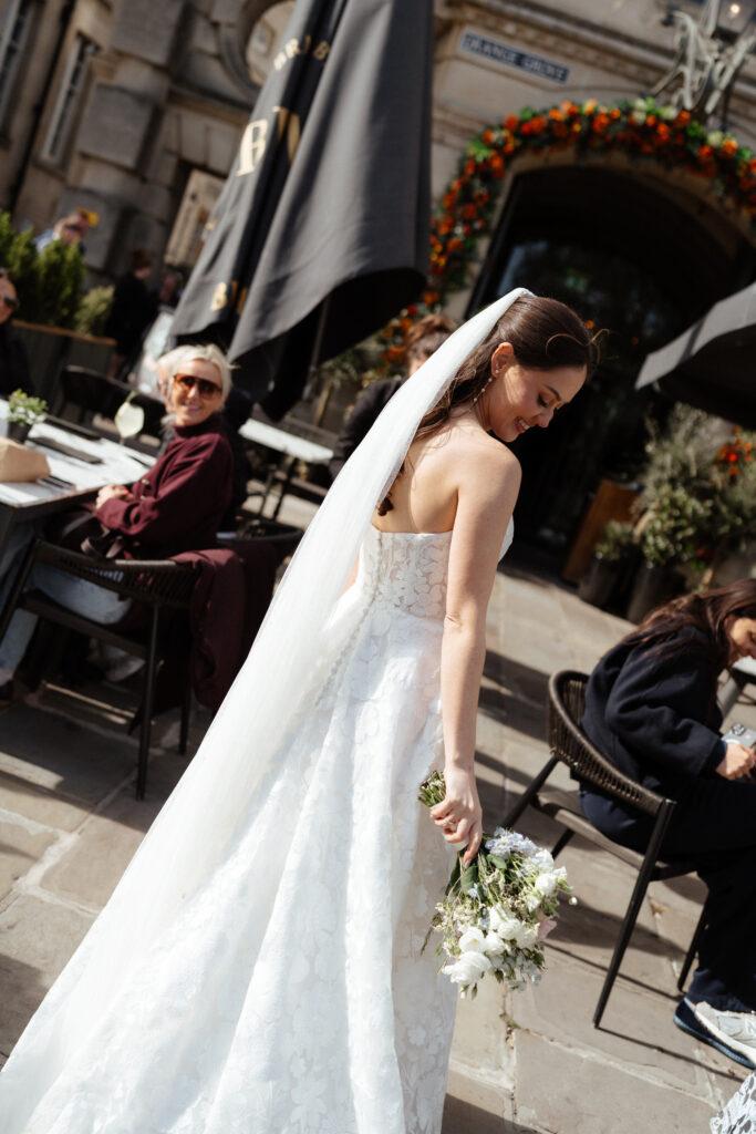 group photos in parade gardens for bath wedding photographed by Cotswolds wedding photographer