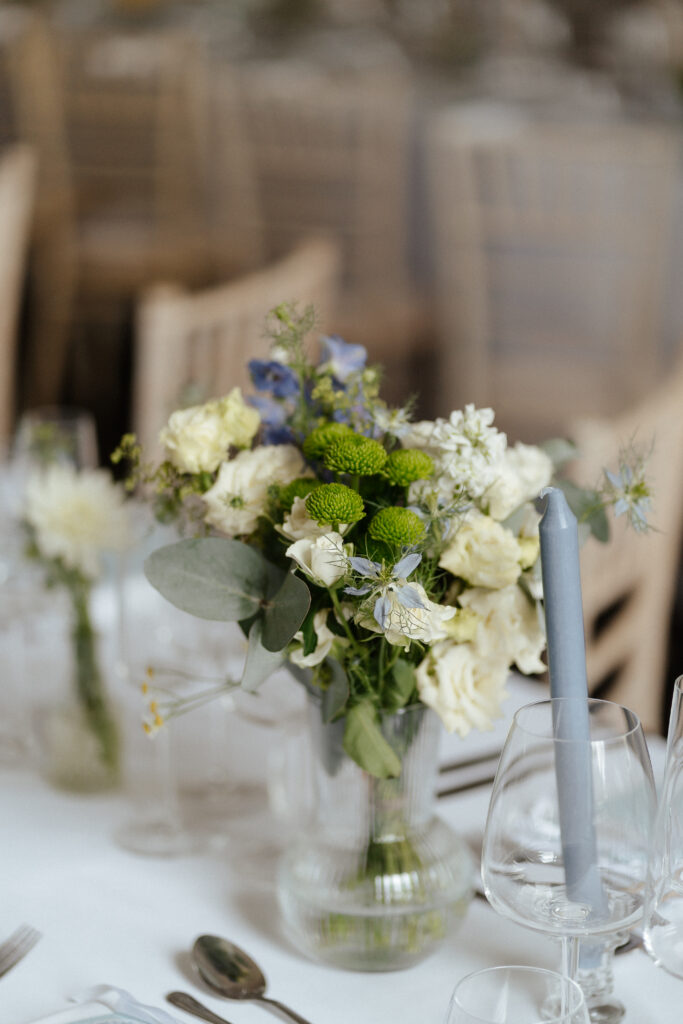 Davenport House wedding photos taken by Cotswolds wedding photographer at wedding reception in dining room